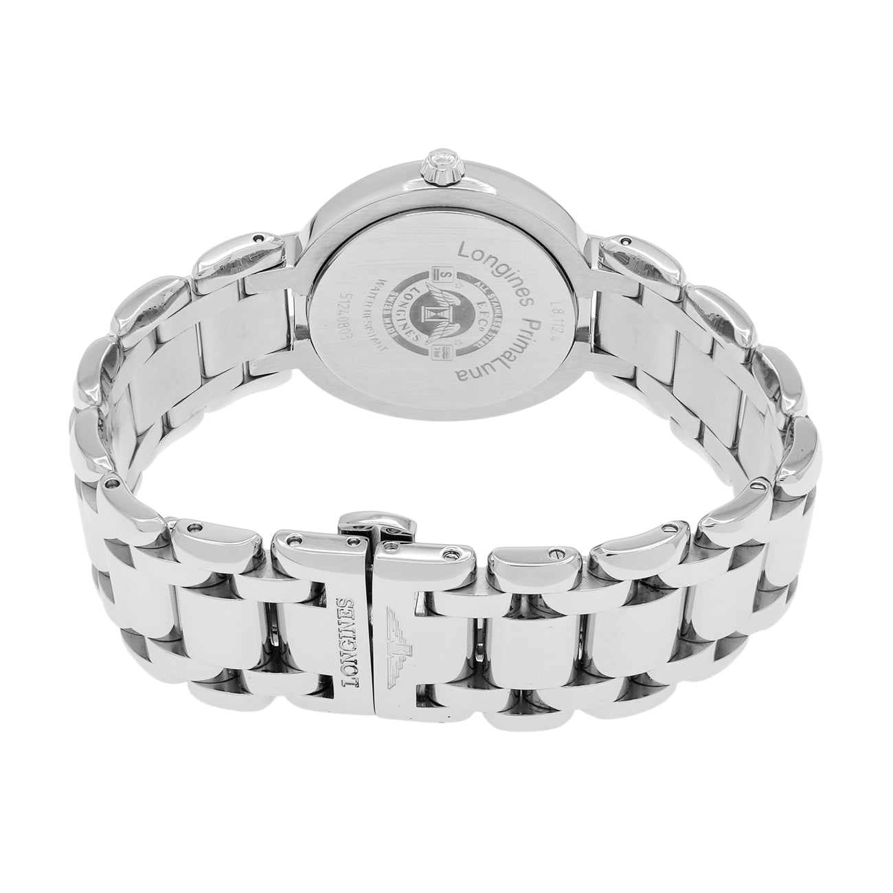 Exclusive Longines Stainless Steel Prima Luna Quartz L8.122.4.71.6 — Side View
