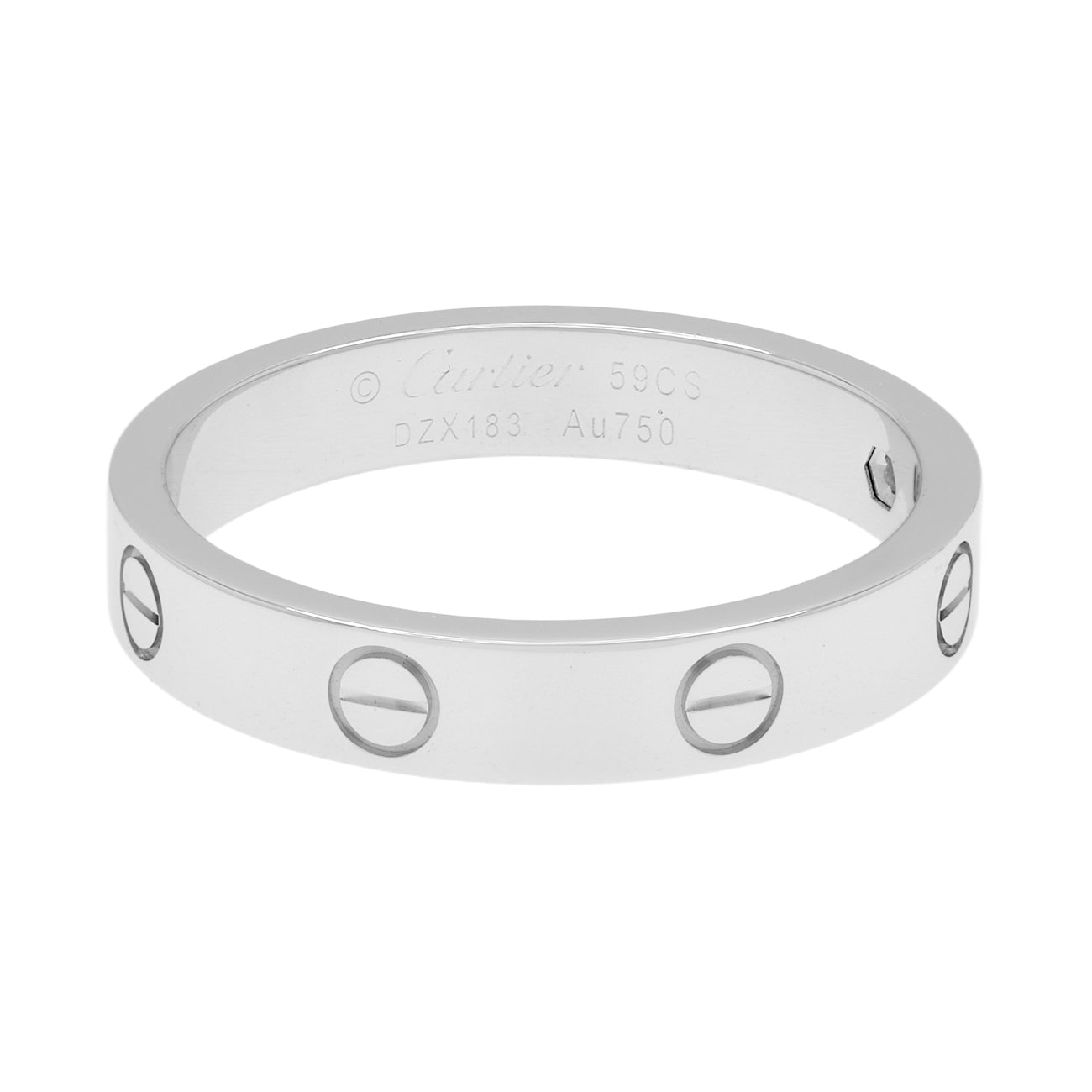 Exclusive Cartier 18K White Gold Diamond Love Wedding Band — Side View