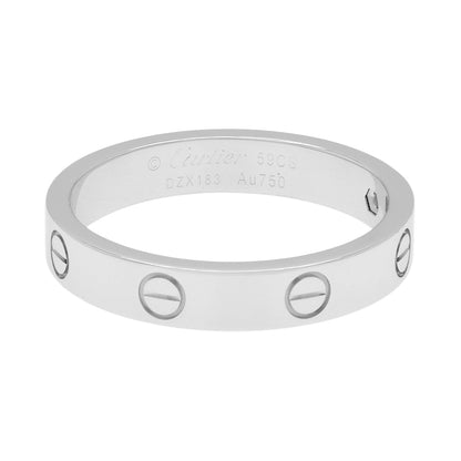 Exclusive Cartier 18K White Gold Diamond Love Wedding Band — Side View