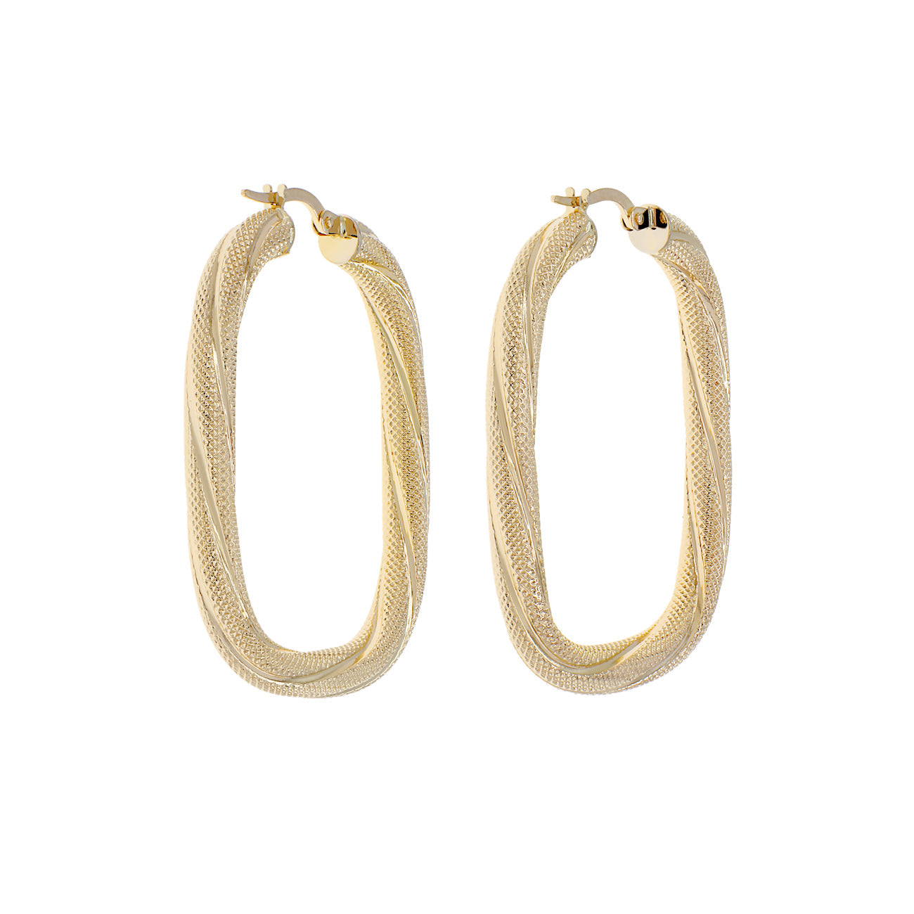 Exclusive 14K Yellow Gold Twist Earrings — Side View