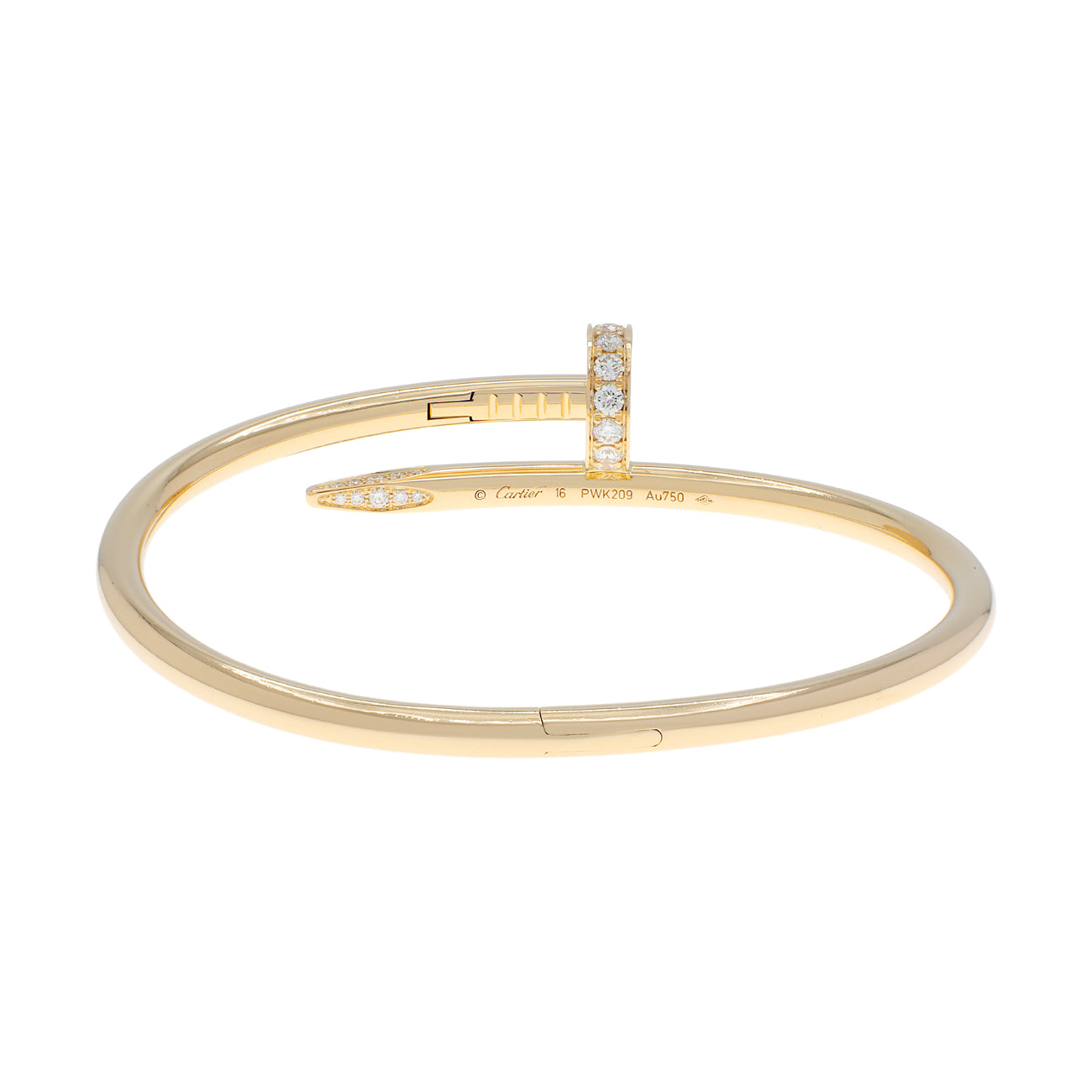 Exclusive Cartier 18K Yellow Gold Diamond Juste Un Clou Bracelet — Side View