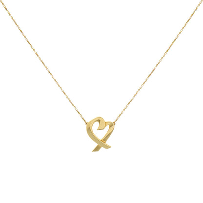 Exclusive Tiffany & Co. 18K Yellow Gold Paloma Picasso Loving Heart Pendant Necklace — Front View