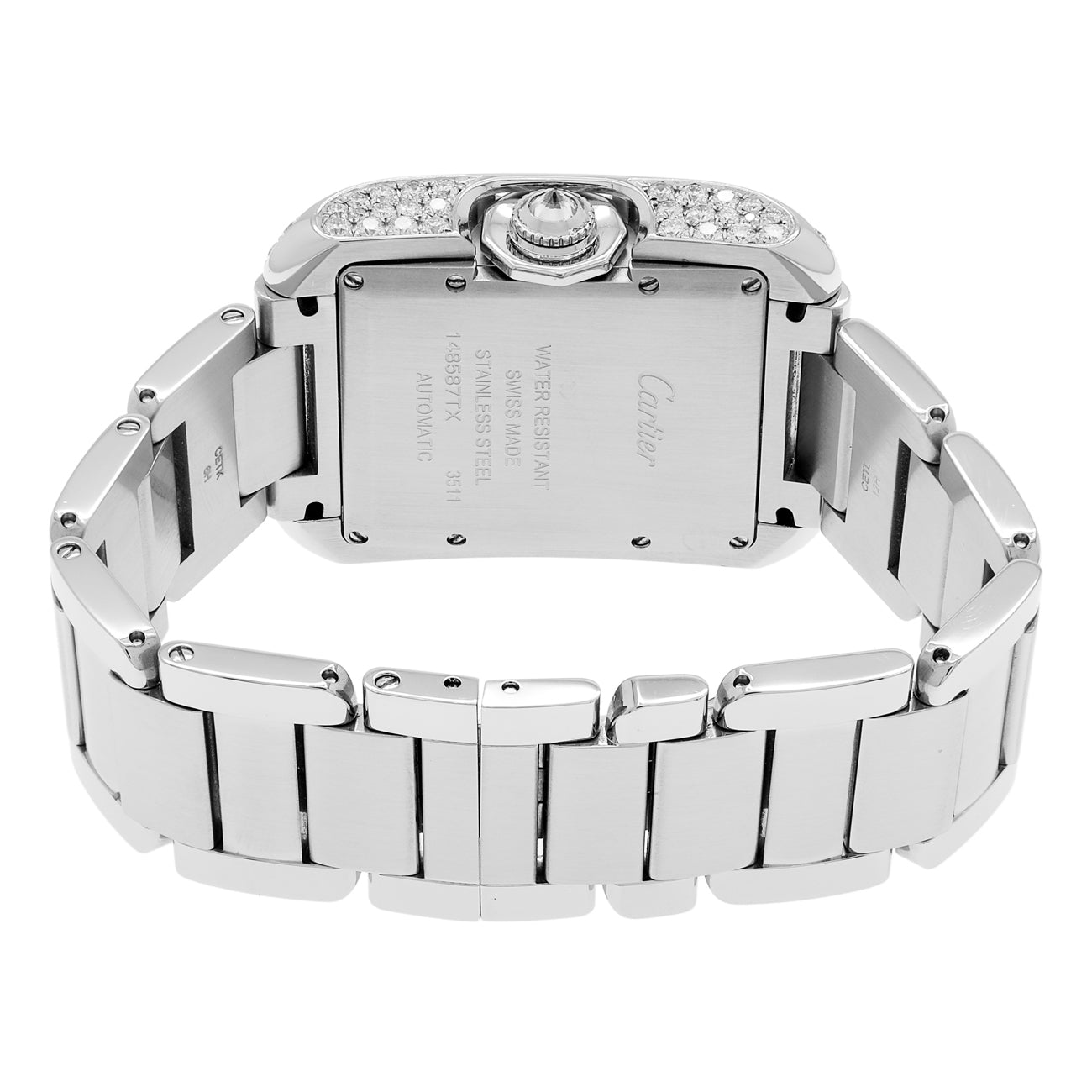 Exclusive Cartier Stainless Steel Tank Anglaise Automatic 3511 — Side View