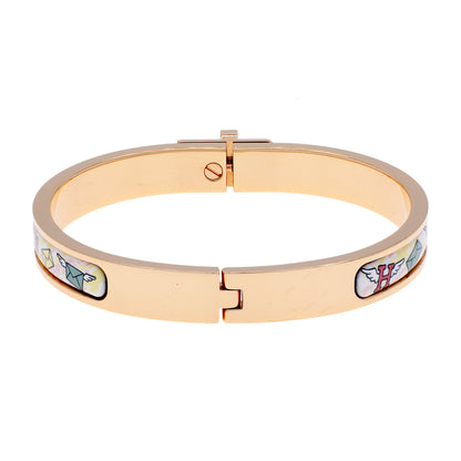 Exclusive Hermes Enamel Printed Mini Clic Kelly Bracelet — Side View