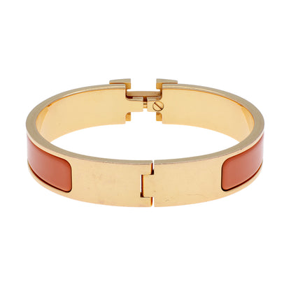 Exclusive Hermes Narrow Clic H Bracelet — Side View