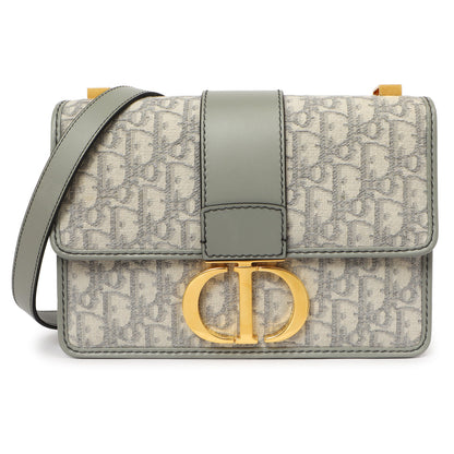 Exclusive Christian Dior Grey Oblique 30 Montaigne Flap Bag — Front View