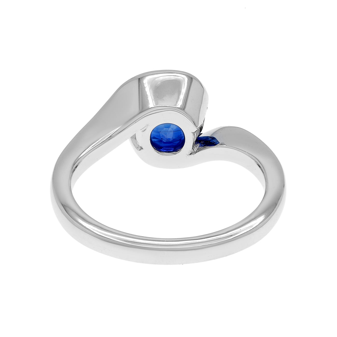 Exclusive 18K White Gold 1.58 Carat Sapphire Ring — 4.25 — Side View