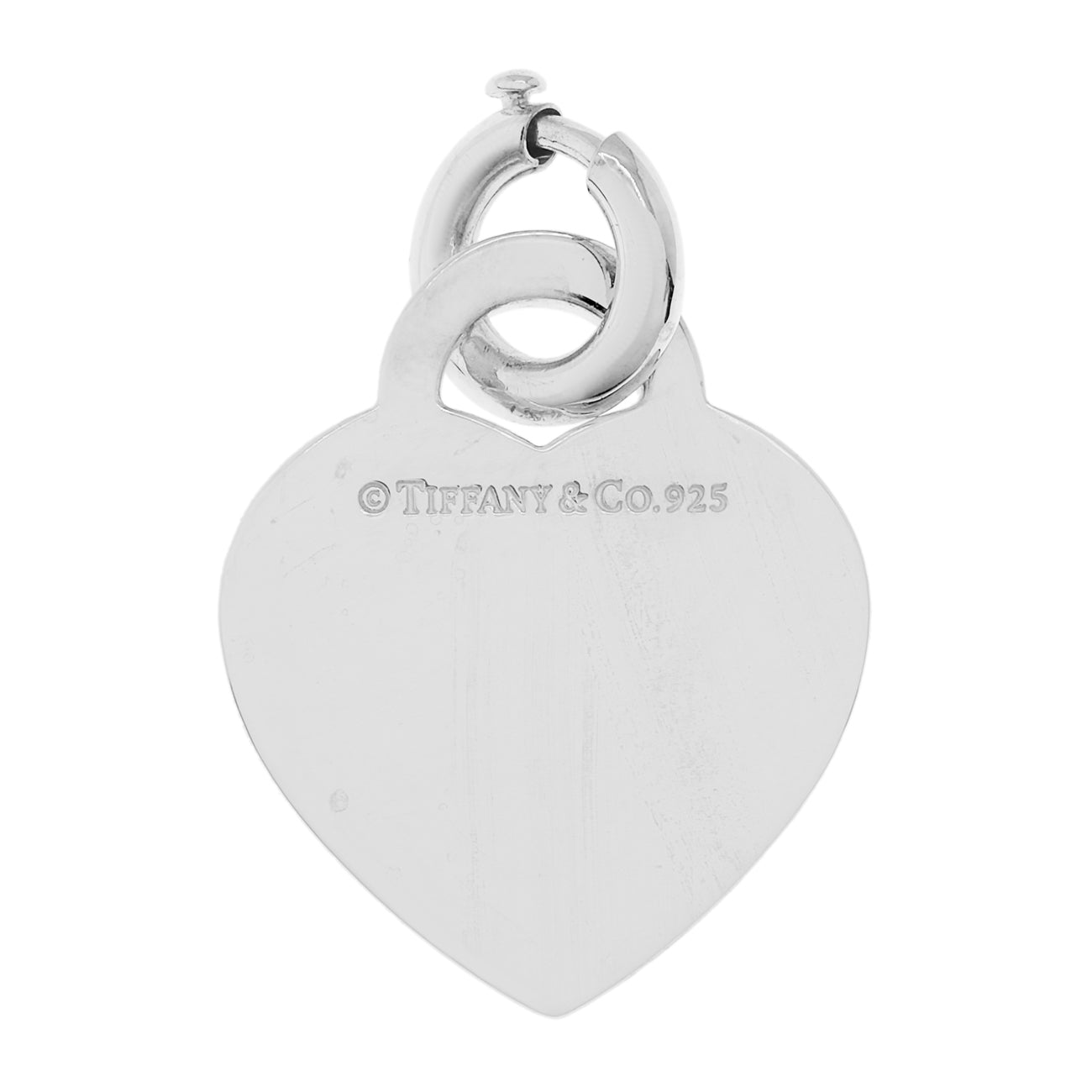 Exclusive Tiffany & Co. Sterling Silver Heart Tag Charm — Side View