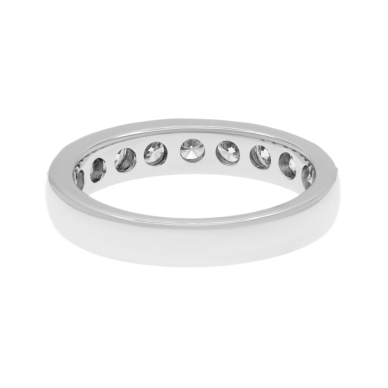 Exclusive 18K White Gold 0.90 Carat Diamond Band Ring — 4.75 — Side View