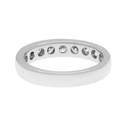 Exclusive 18K White Gold 0.90 Carat Diamond Band Ring — 4.75 — Side View