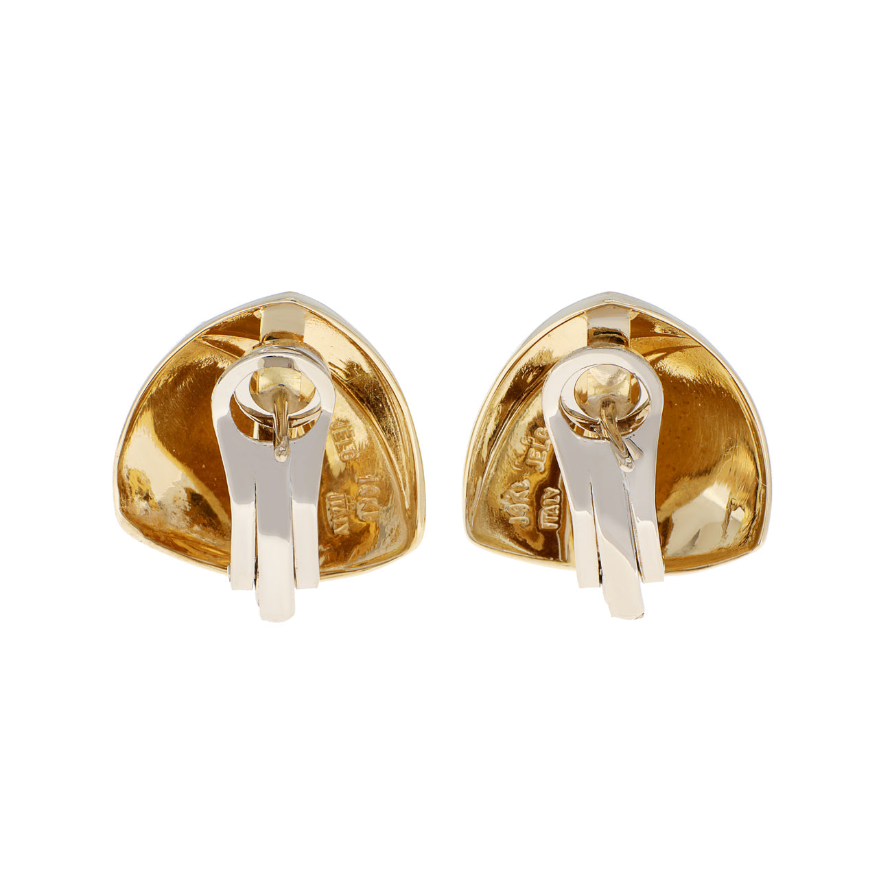 Exclusive 14K Yellow/White Gold Earrings — Side View