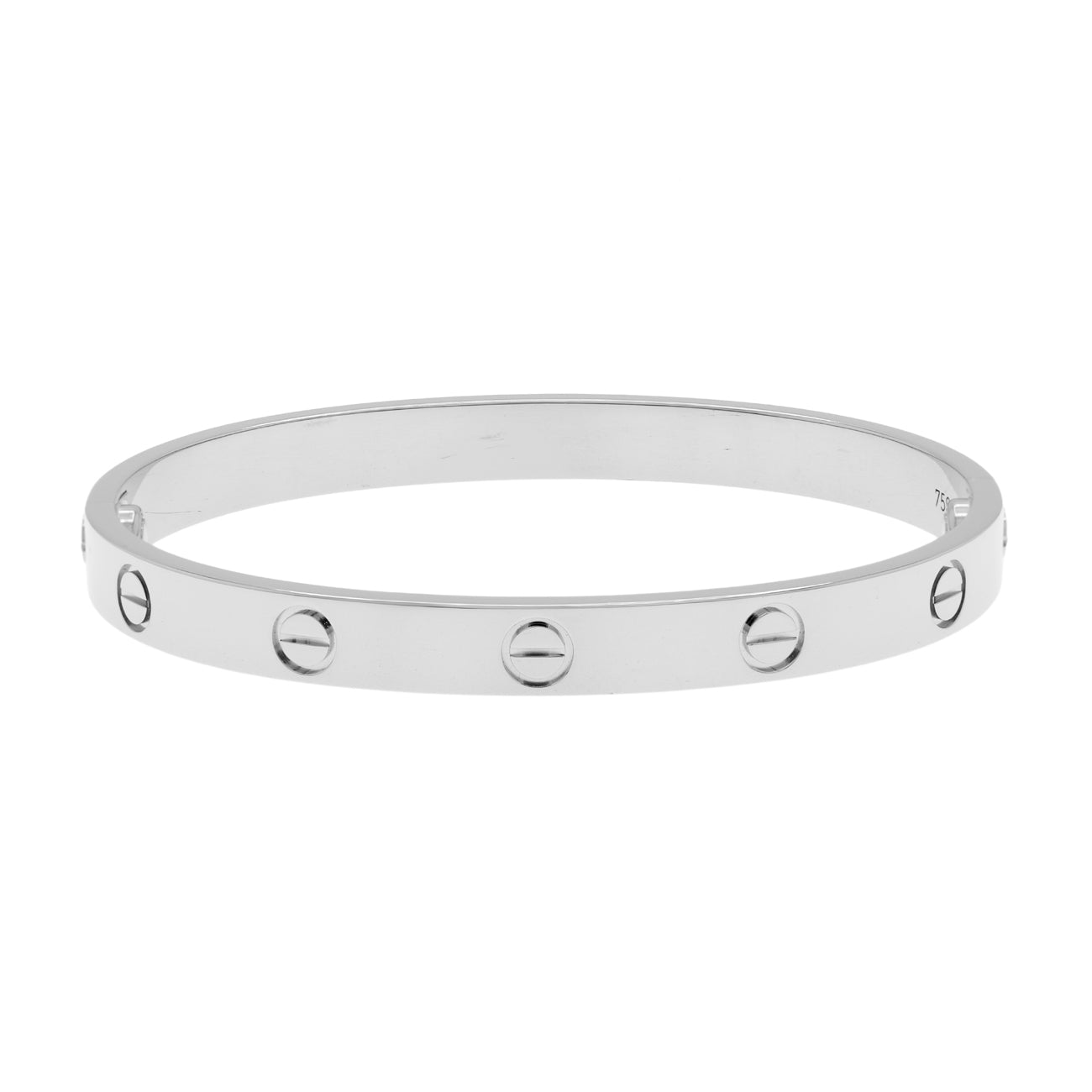 Exclusive Cartier 18K White Gold Love Bracelet — Side View