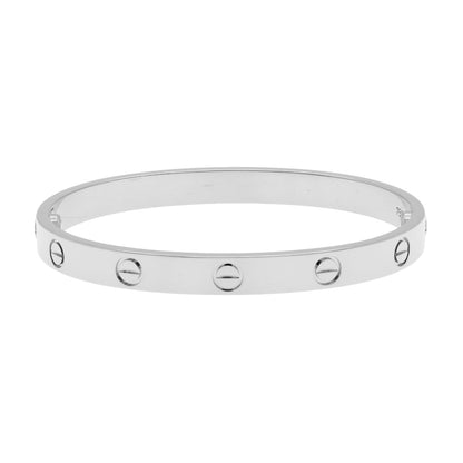 Exclusive Cartier 18K White Gold Love Bracelet — Side View