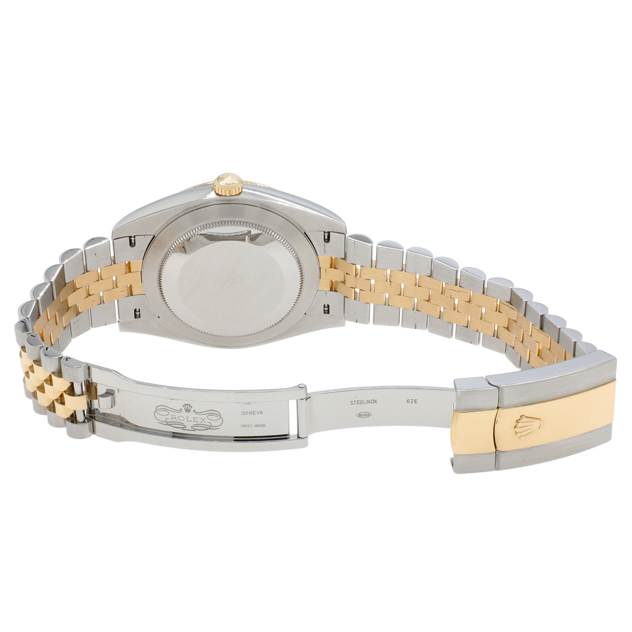 Exclusive Rolex 18K Yellow Gold Stainless Steel 'Wimbledon' Datejust 41 126333 — Top View
