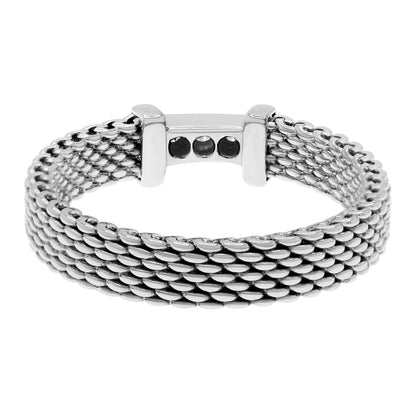Exclusive Tiffany & Co. Sterling Silver Diamond Narrow Somerset Ring — Side View