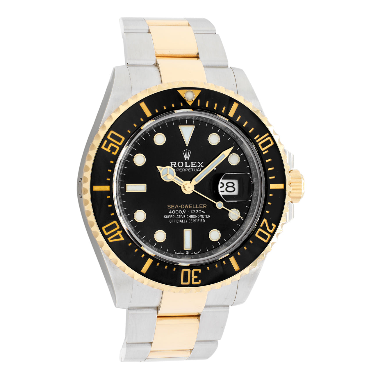 Exclusive Rolex 18K Yellow Gold Stainless Steel Sea-Dweller 126603 — Front View