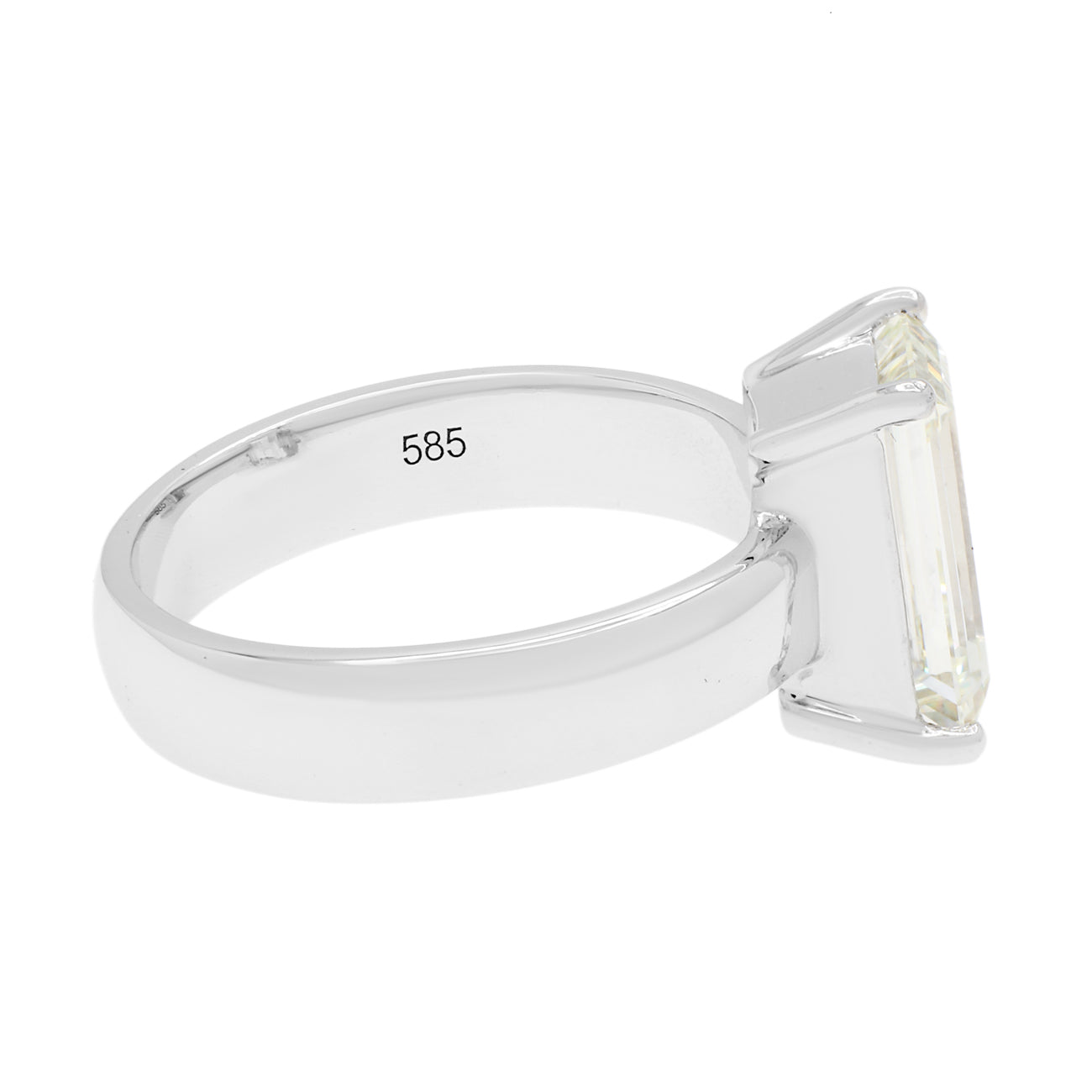 Exclusive 14K Solid Yellow Gold 1.11ct Diamond Solitaire Ring — 4.75 — Side View