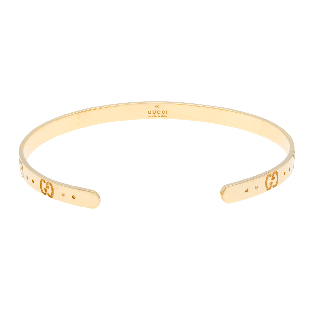 Exclusive Gucci 18K Yellow Gold Icon Bracelet — Side View