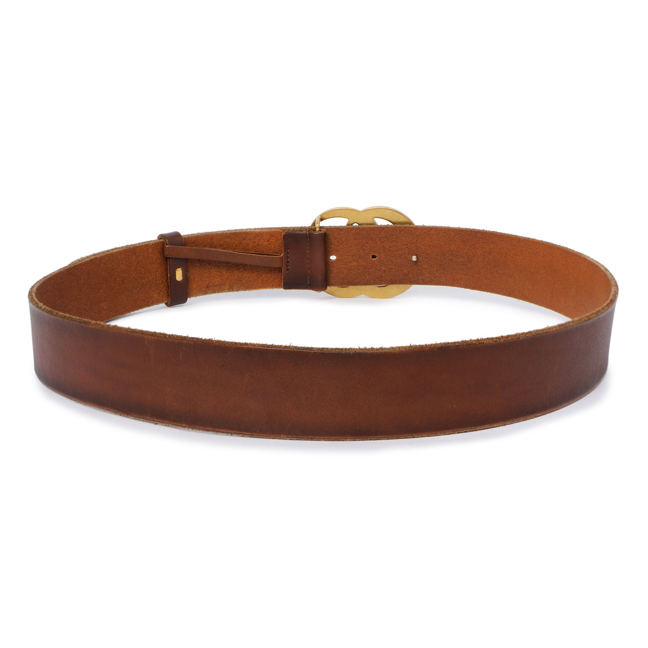 Exclusive Gucci Faded Calfskin Double G 40mm Belt — Side View