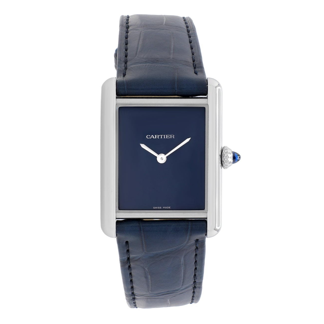 Exclusive Cartier Stainless Steel Tank Must de Cartier WSTA0055 — Front View