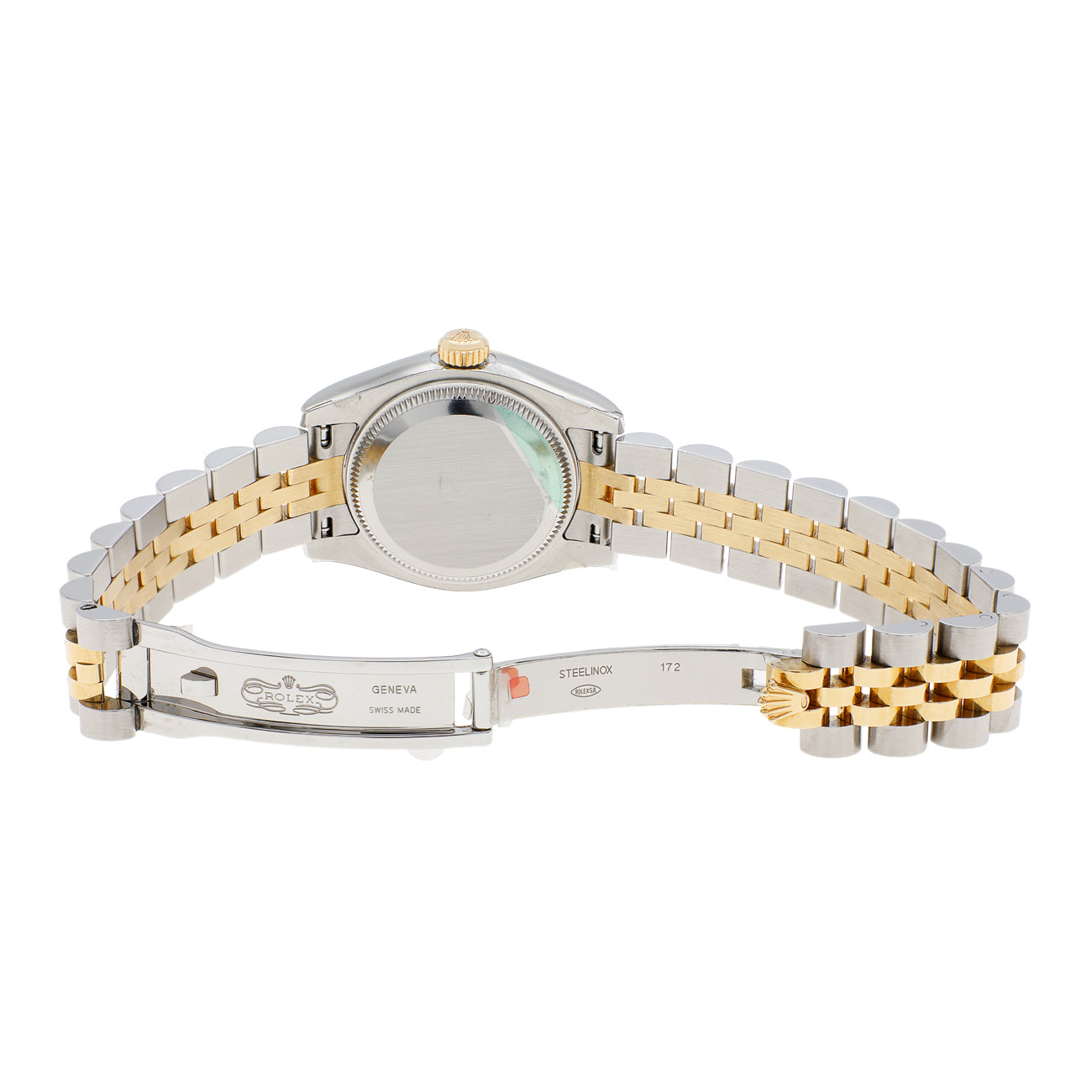 Exclusive Rolex Stainless Steel 18K Yellow Gold Diamond Datejust 26 179173 — Top View