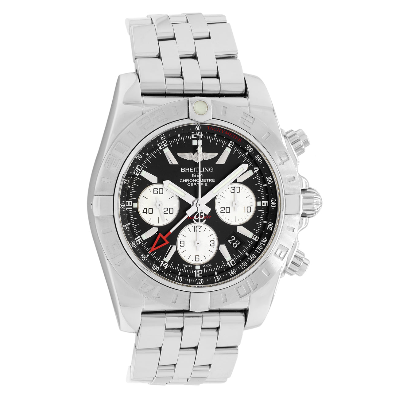 Exclusive Breitling Stainless Steel Chronomat 44 GMT AB042011/BB56 — Front View