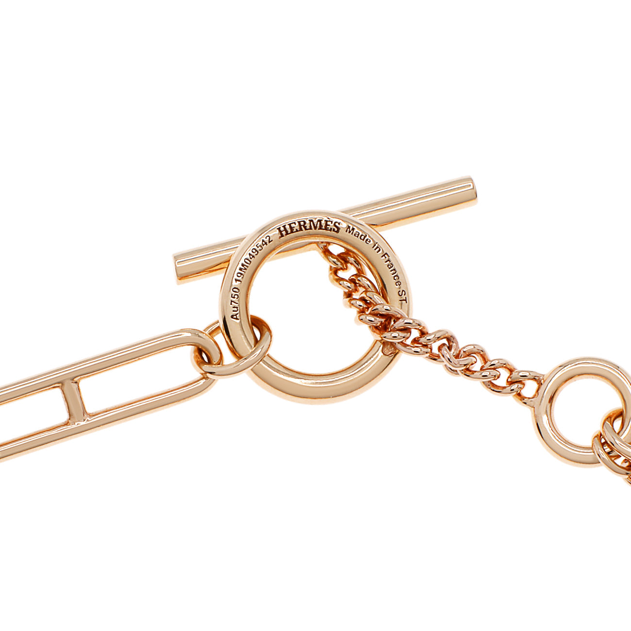 Exclusive Hermes 18K Rose Gold Echappee Bracelet — Side View