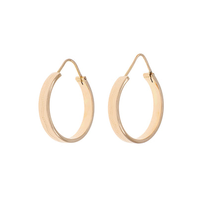 Exclusive 18K Yellow Gold Hoop Earrings — Side View
