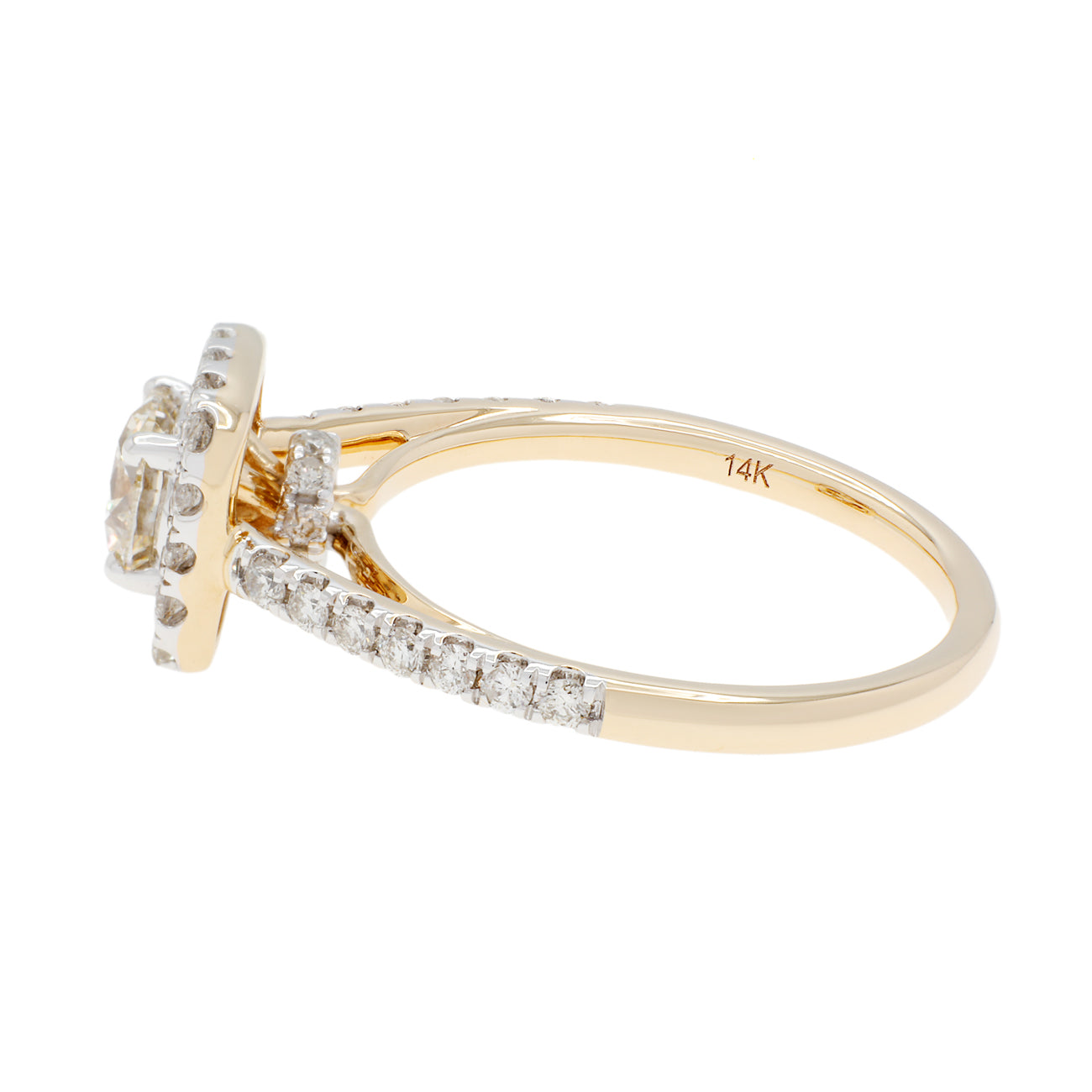 Exclusive 14K Yellow Gold 1.11 Carat Diamond Ring — 5.0 — Side View