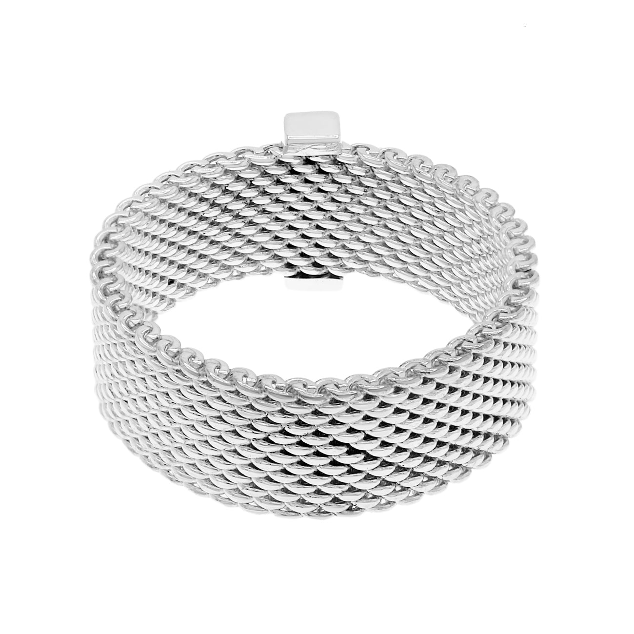 Exclusive Tiffany & Co. Sterling Silver Diamond Somerset Ring — Side View