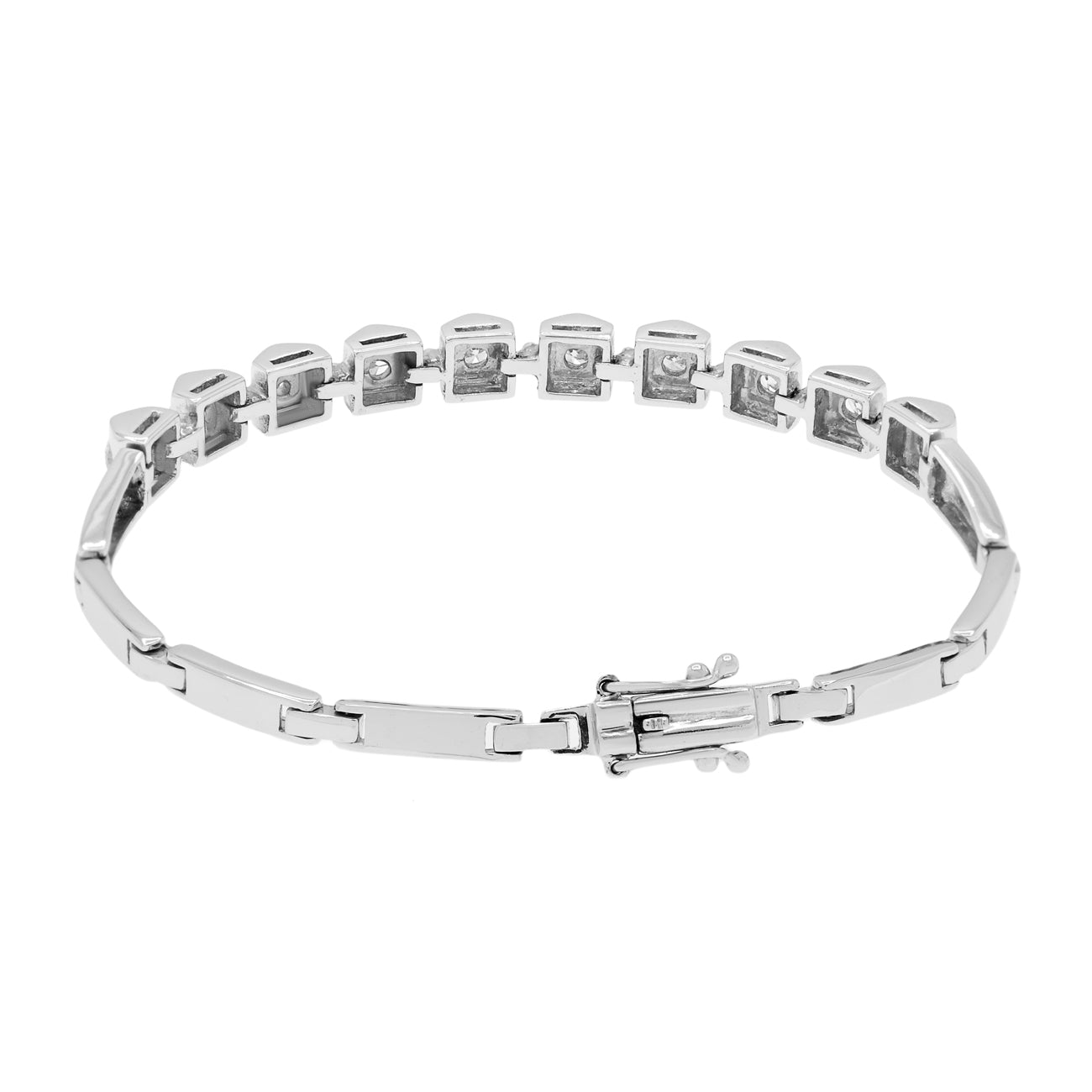 Exclusive 18K White Gold 0.83 Carat Diamond Bracelet — Side View