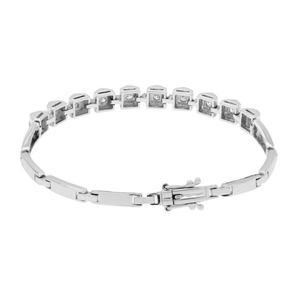 Exclusive 18K White Gold 0.83 Carat Diamond Bracelet — Side View