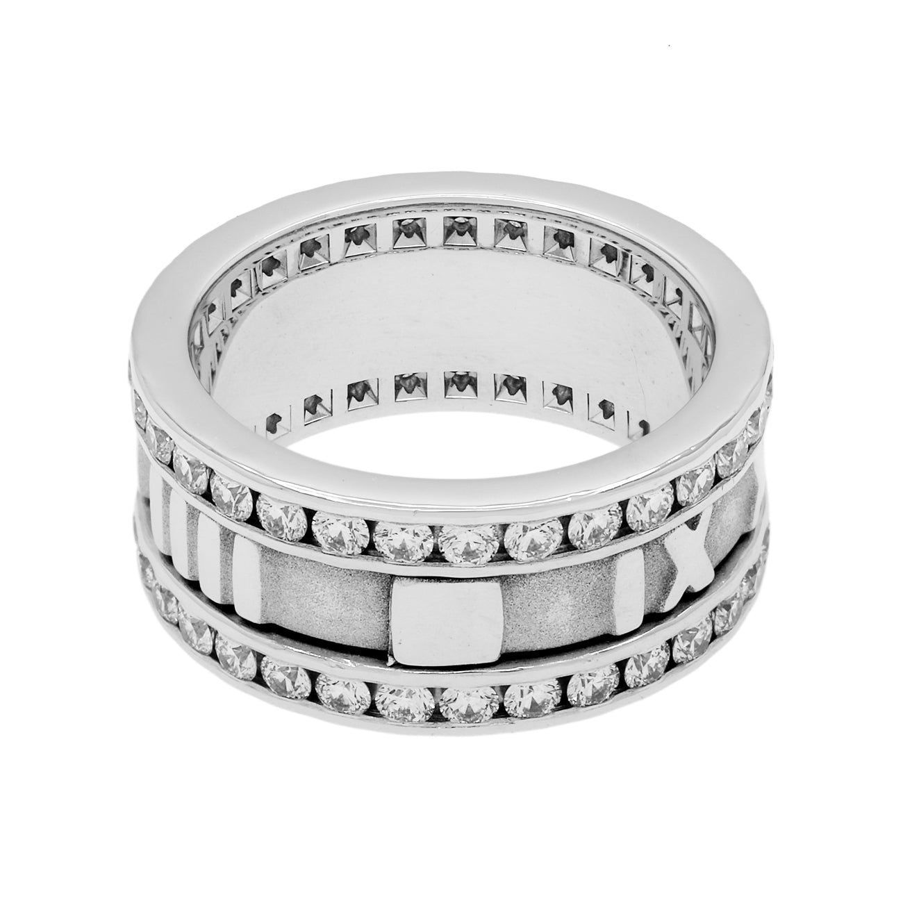 Exclusive Tiffany & Co. 18K White Gold Diamond Atlas Ring — Side View