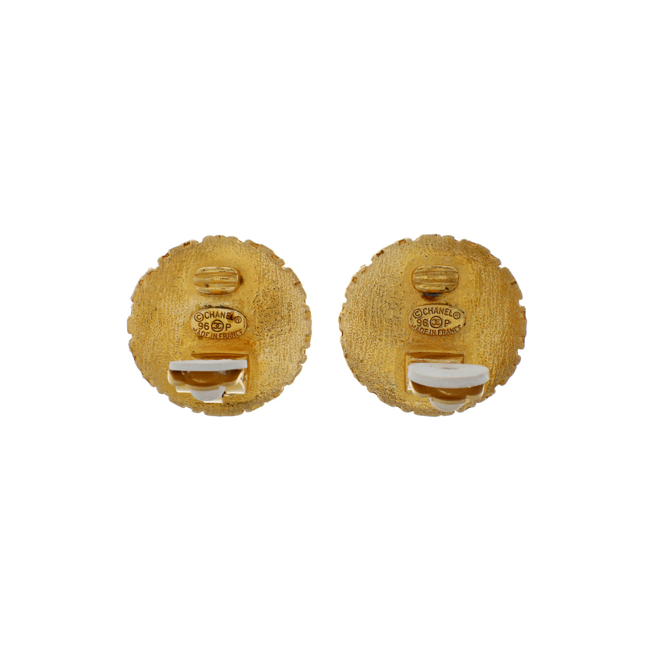 Exclusive Chanel Gold CC Clip On Earrings — Side View