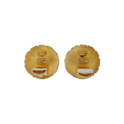 Exclusive Chanel Gold CC Clip On Earrings — Side View