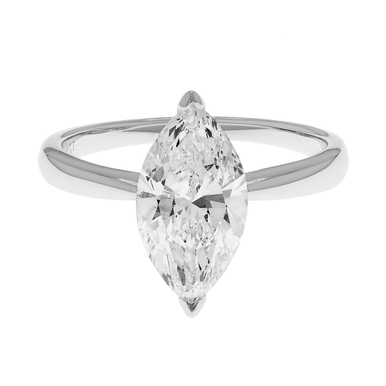 Exclusive 18K White Gold 2.02 Carat Marquise Diamond Ring — 3.25 — Front View