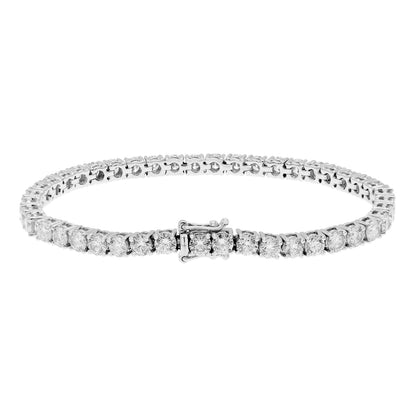 Exclusive 18K White Gold 5.60 Carat Tennis Bracelet — Side View