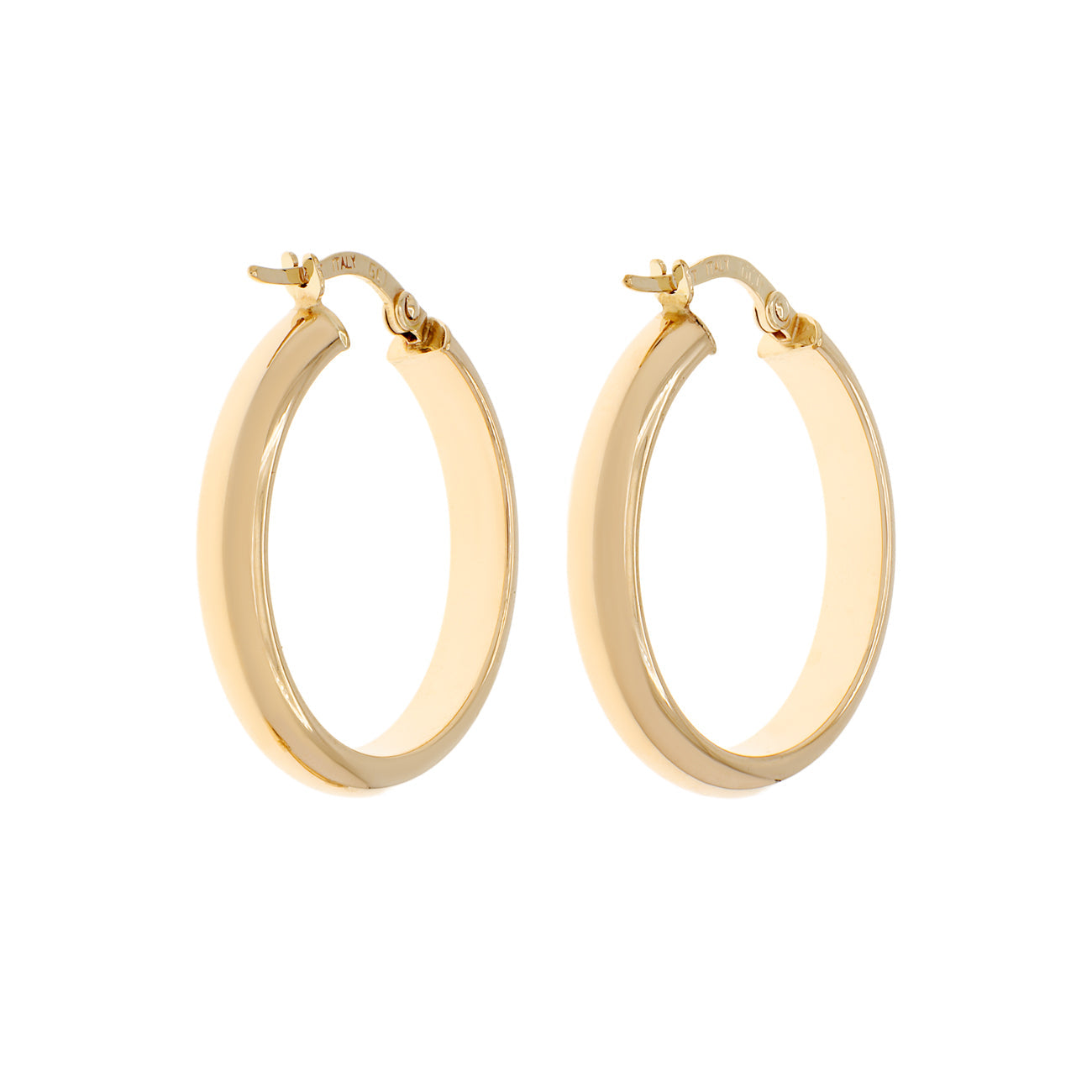 Exclusive 14K Yellow Gold Hoop Earrings — Side View