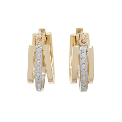 Exclusive 10K Yellow/White Gold Earrings — Side View