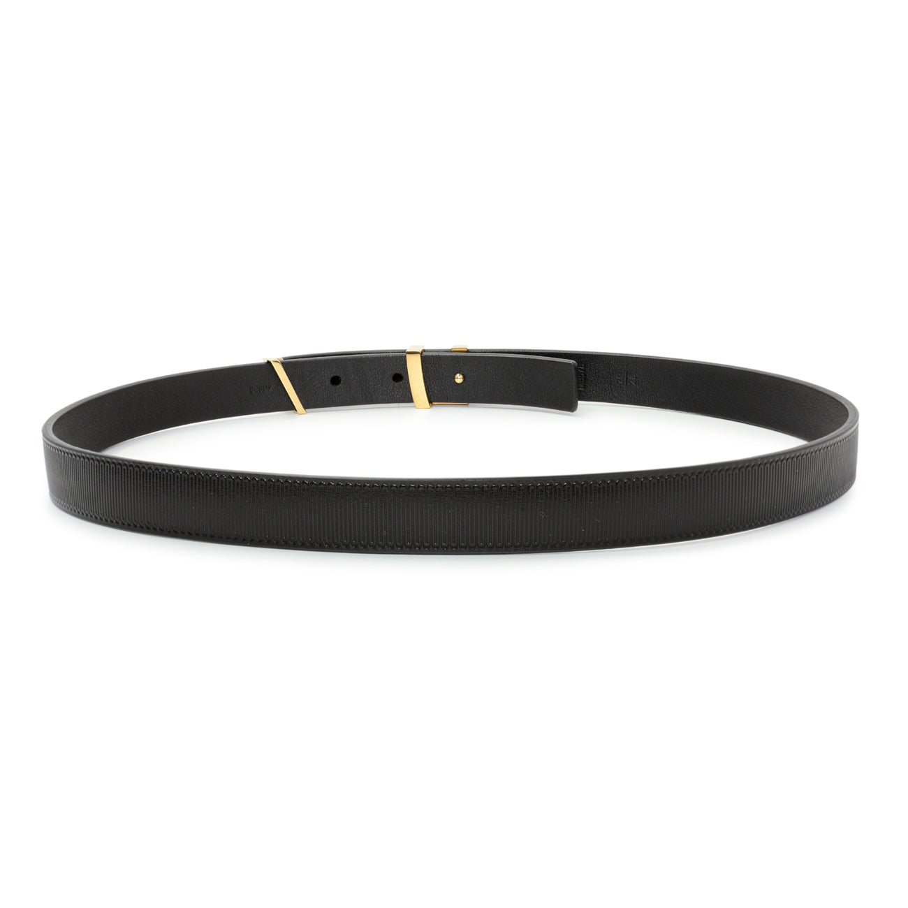 Exclusive Louis Vuitton Black Calfskin Initiales 20mm Belt — Side View