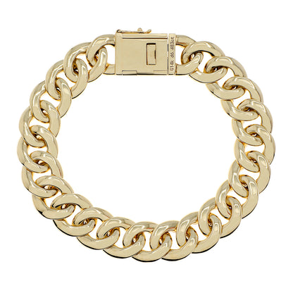 Exclusive 14K Yellow Gold 6.48 Carat Pave Curb Link Bracelet — Side View