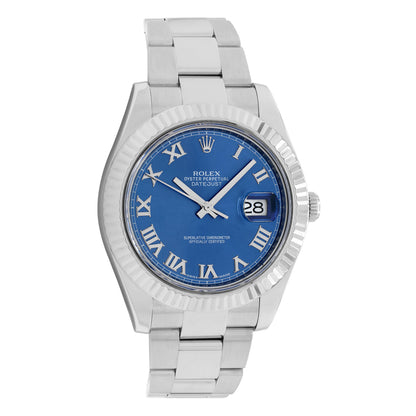 Exclusive Rolex Stainless Steel 18K White Gold Datejust II 116334 — Front View