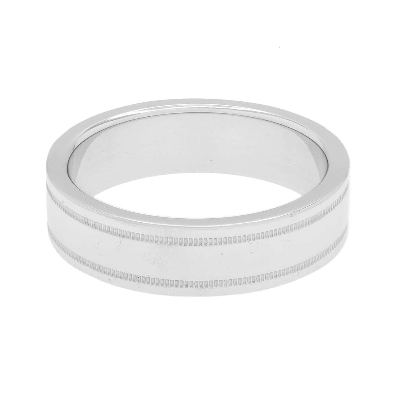 Exclusive Tiffany & Co. Platinum 6mm Milgrain Band Ring — Side View