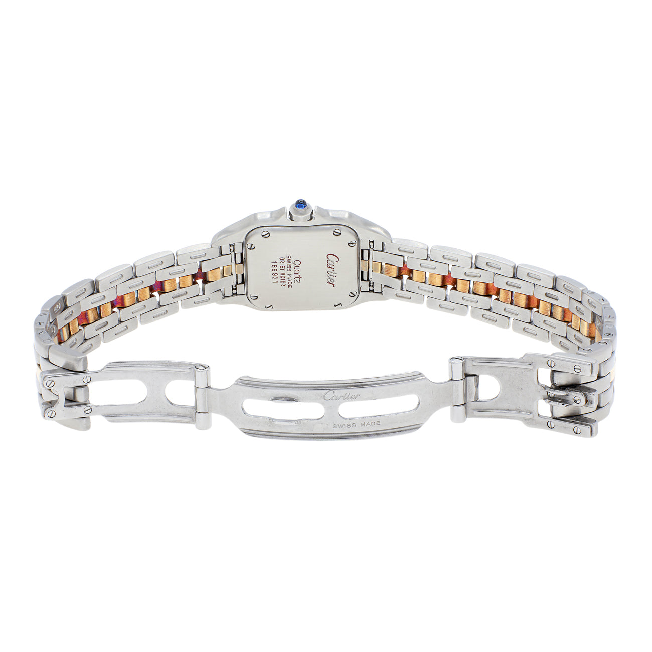 Exclusive Cartier Stainless Steel 18K Yellow Gold Panthere 166921 — Top View