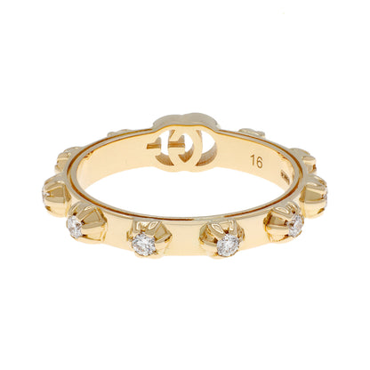 Exclusive Gucci 18K Yellow Gold Diamond Running GG Ring — Side View