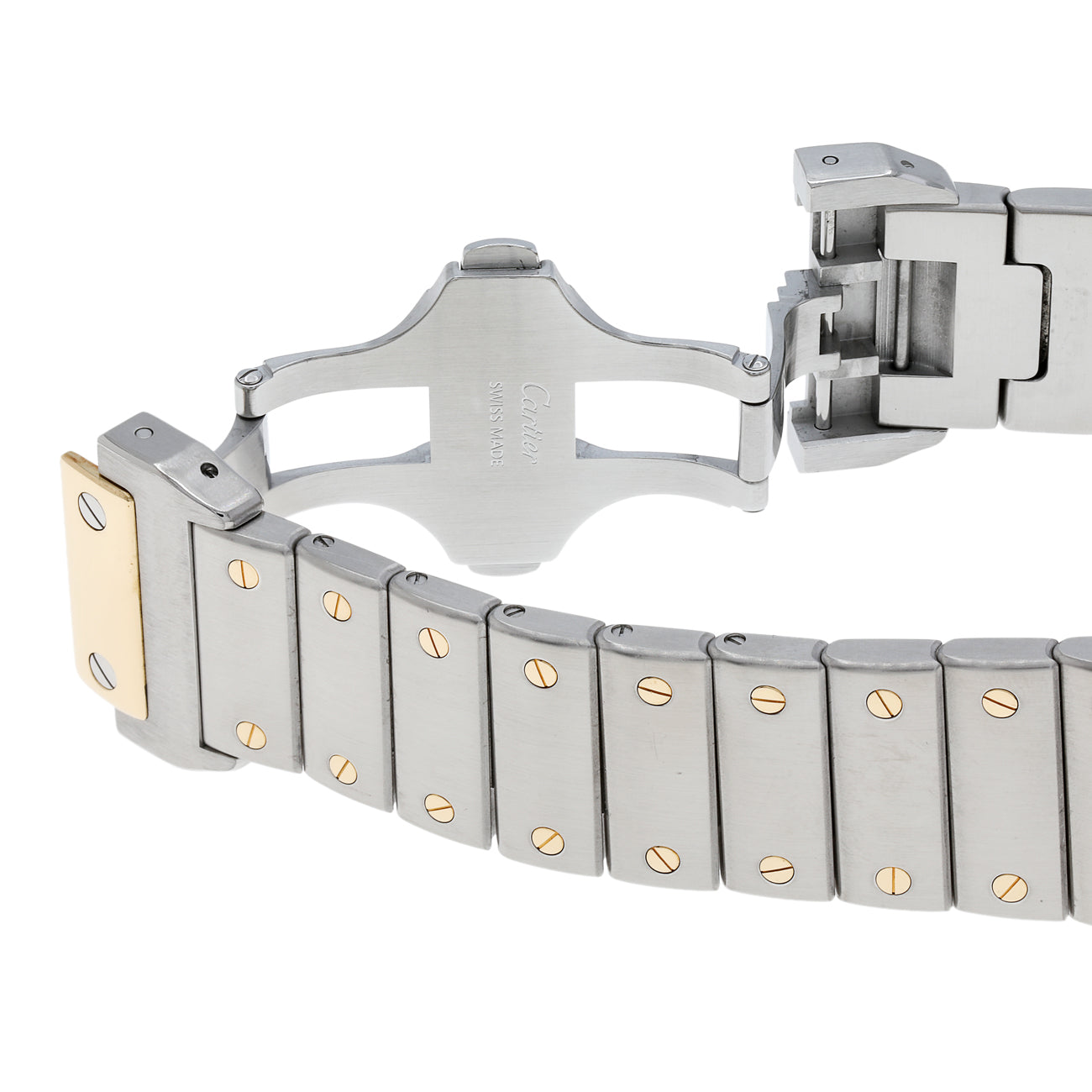 Exclusive Cartier Stainless Steel 18K Yellow Gold Santos 100 XL W200728G — Top View