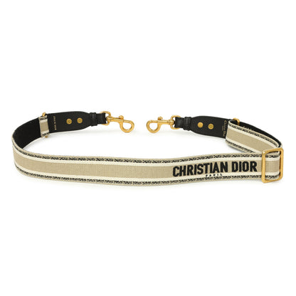 Exclusive Christian Dior Canvas Embroidered Shoulder Strap — Side View