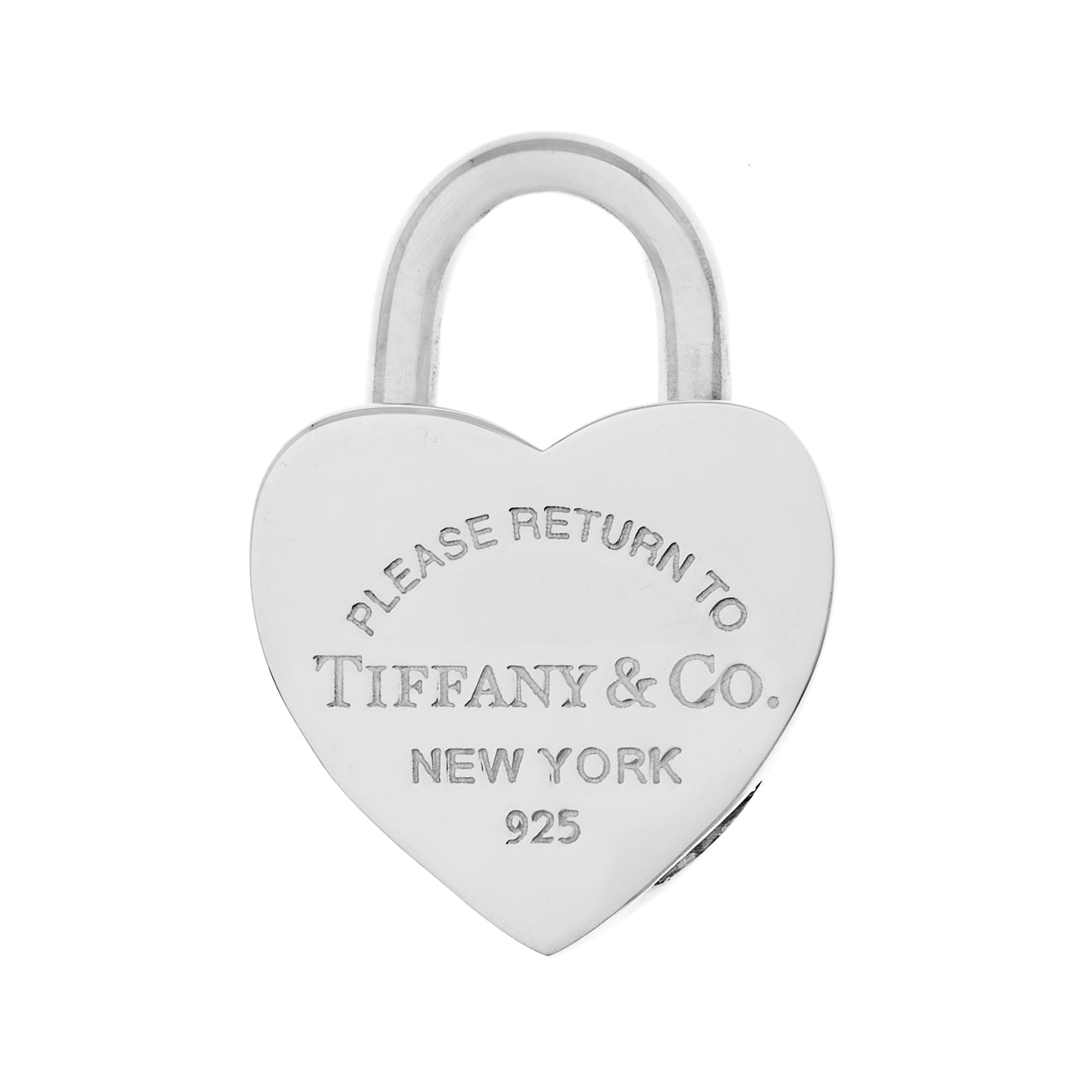 Exclusive Tiffany & Co. Sterling Silver Return to Tiffany Heart Lock Charm — Front View