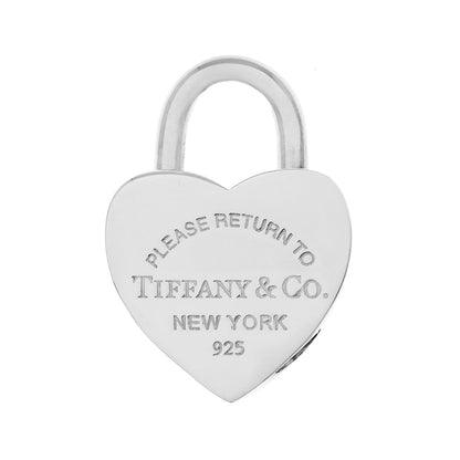 Exclusive Tiffany & Co. Sterling Silver Return to Tiffany Heart Lock Charm — Front View