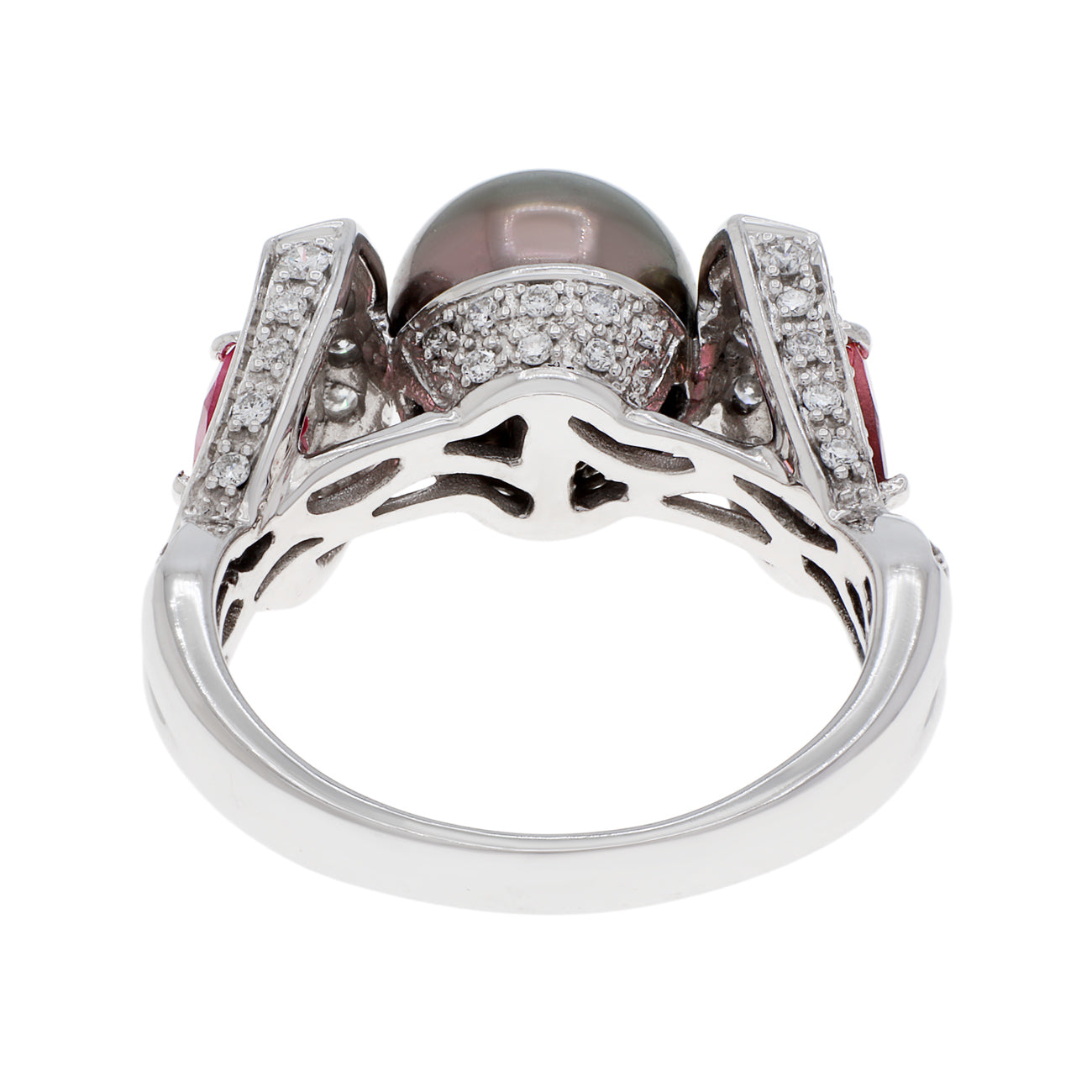 Exclusive 18K White Gold Tahitian Pearl Ring — 6 — Side View